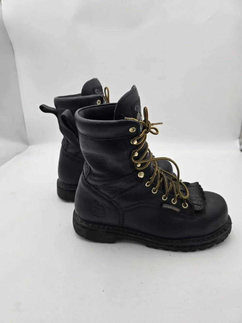 Georgia Boot GBOT078 Men's 8W Black Waterproof Steel Toe Logger Work Boots USA